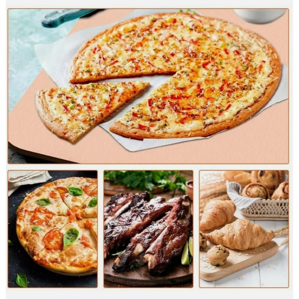 Pizza Stone for Oven and Grill, 1 5"x1 2" & Bamboo﻿ Pizza Board Durable and Safe - Picture 2 of 5